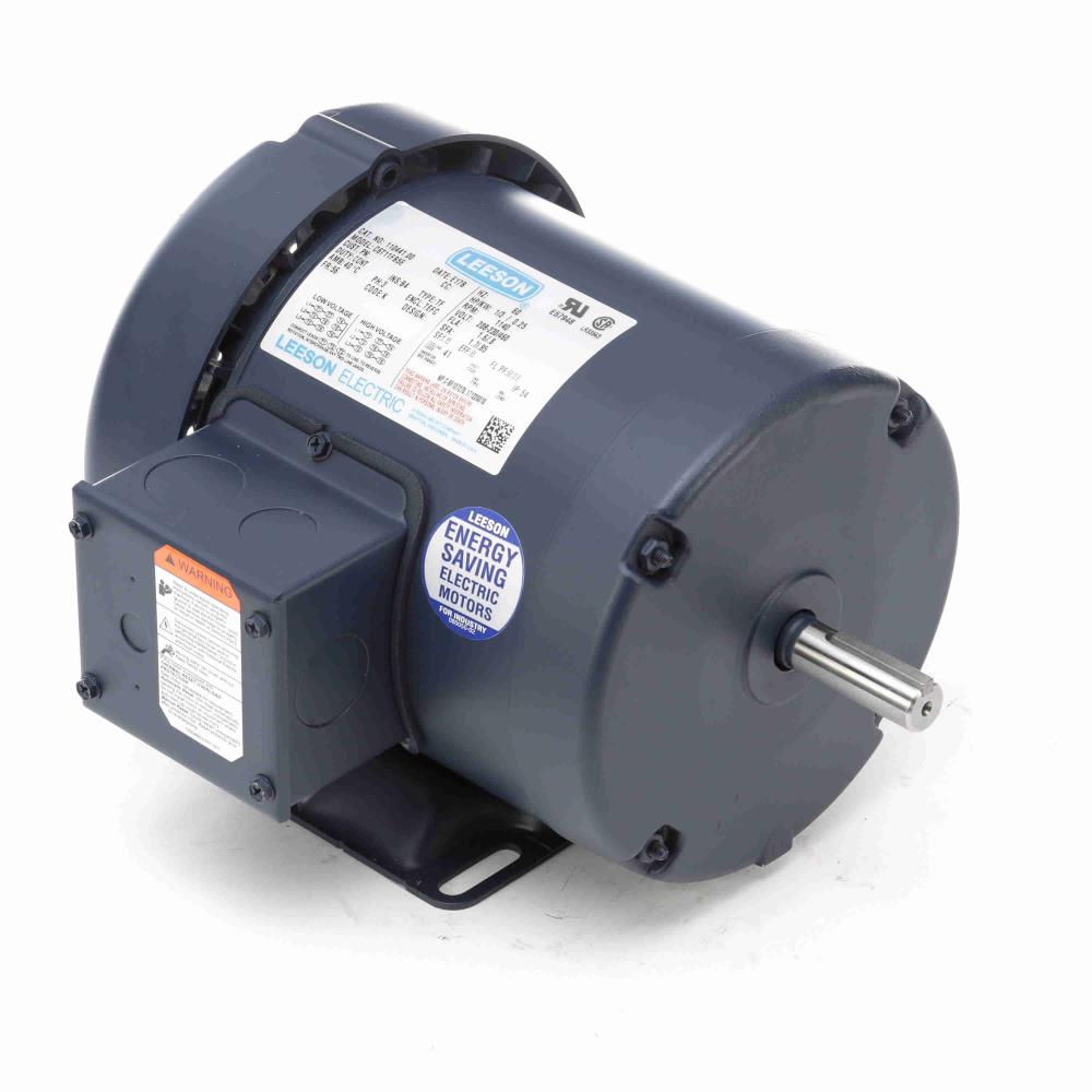 110441.00 Leeson General Purpose Motor (C6T11FB5, 1/3 HP, 56 Frame, 1140RPM, 208-230/460V, TEFC) - KG Power Systems