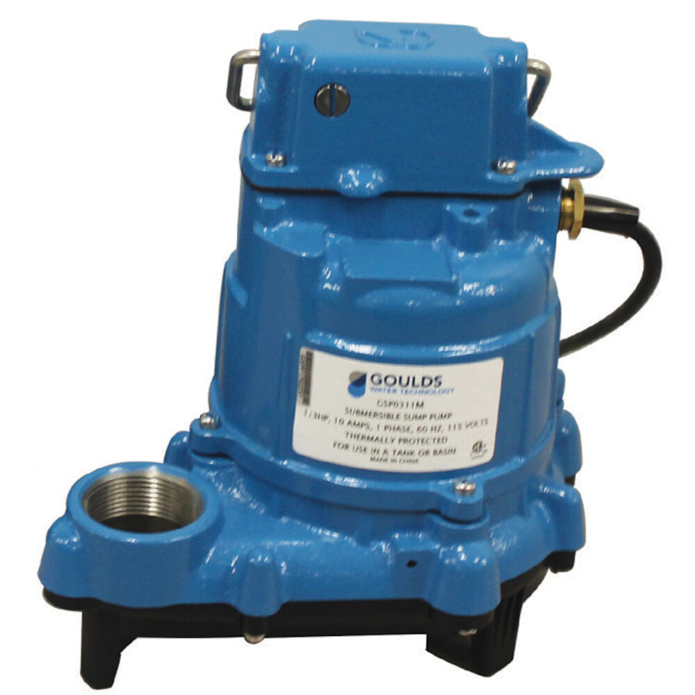 GSP0311M Goulds Pumps Cast Iron Sump and Effluent Pump (1/3 HP, 1 Phase, 115 Volts, 1-1/2" Discharge, 1/2" Max Solids, 9' Cord)