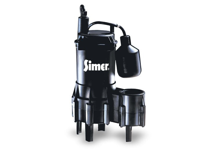 2961 Pentair Simer 4/10 HP Submersible Sewage Pump (4/10 HP, 115V, 18' Max Head, 5250 GPH, 2" NPT Discharge, Tethered Switch, 8' Cord)