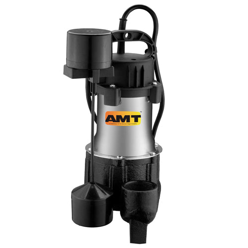 5000-95 AMT Industrial Submersible Utility Sump Pumps (2/5 HP, 115 Volt, 1-1/2" Discharge, 3450 RPM, Stainless Steel/Cast Iron, Vertical Float)