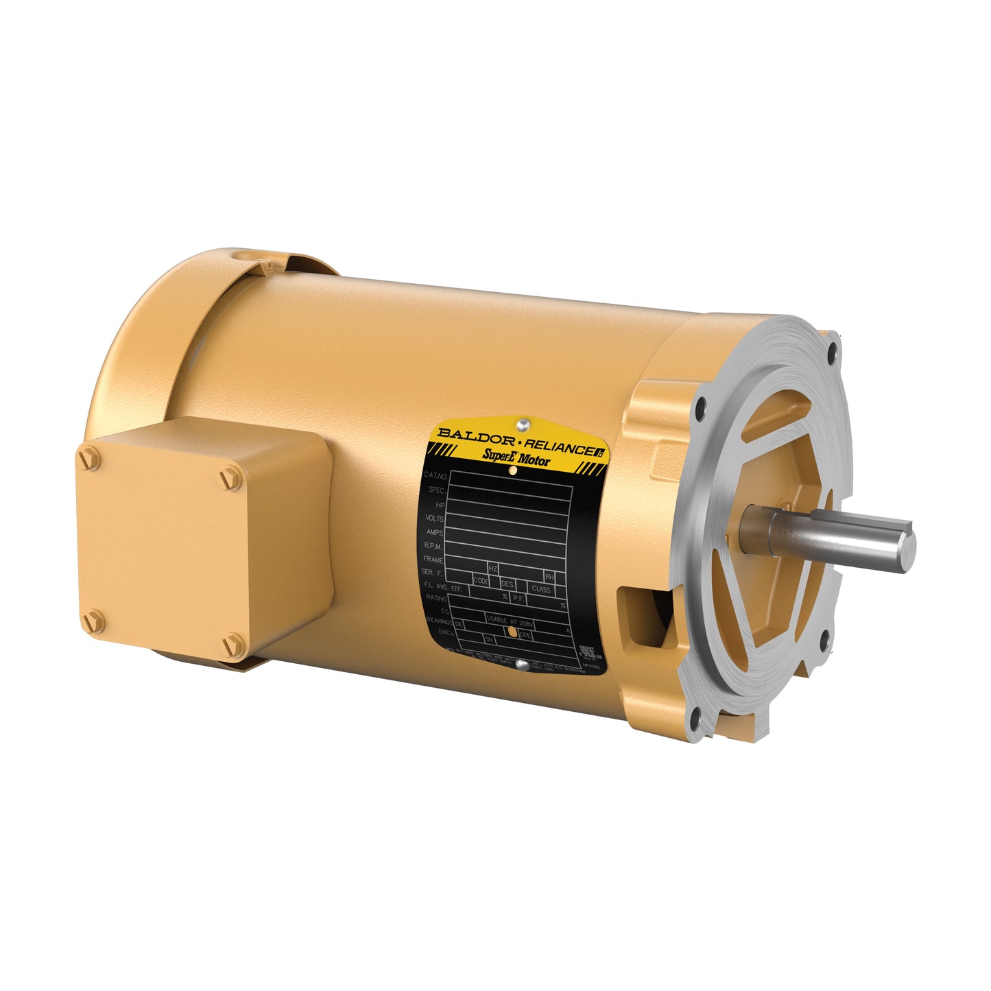 VEM31108 Baldor General Purpose C-Face Motor (1/2 HP, 1800 RPM, 3 Phase, 56C Frame, ODP, 230/460 Voltage, Footless)