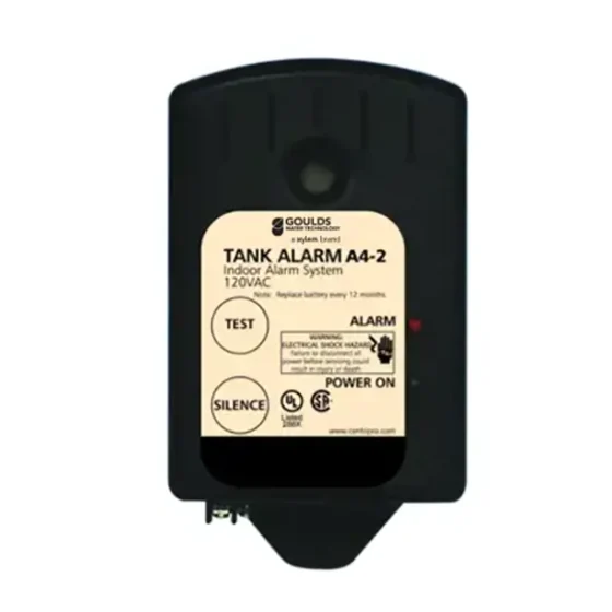 Goulds CentriPro A4-2, AB Alarm With 9VDC Battery Backup, 120 Volts, Tethered Float With 10 ft Cord, Visual/Audible Alarm, Indoor