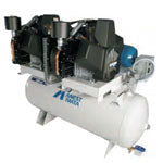 OFT-20D Anest Iwata Oil Less Air Compressor (20 HP, 3 Phase, 208-230/460 Voltage, 90-120 PSI, 60 CFM, Tank Mount)
