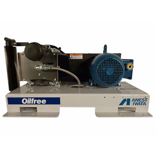 SLB-2S Anest Iwata Oil Less Air Compressor (2 HP, 1 Phase, 115/208-230 Voltage, 85-115 PSI, 5.3 CFM, Base Mount)