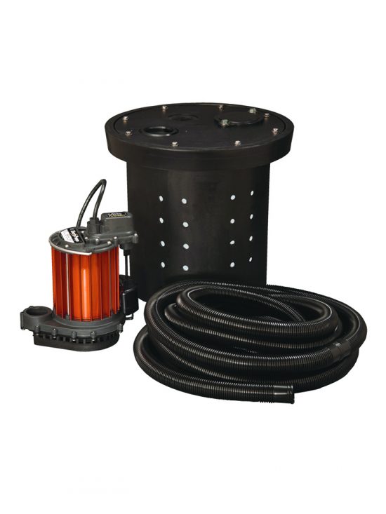 CSP-257 Liberty Pumps CSP-Series Crawl Space Sump Kit, 1/3hp, Cast Iron Pump, includes basin and hose kit