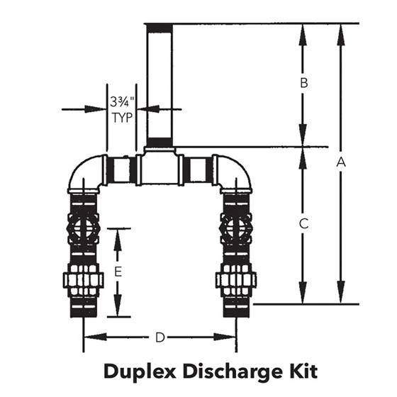 H20D Goulds DISCHARGE PIPING KIT 2" DUPLEX