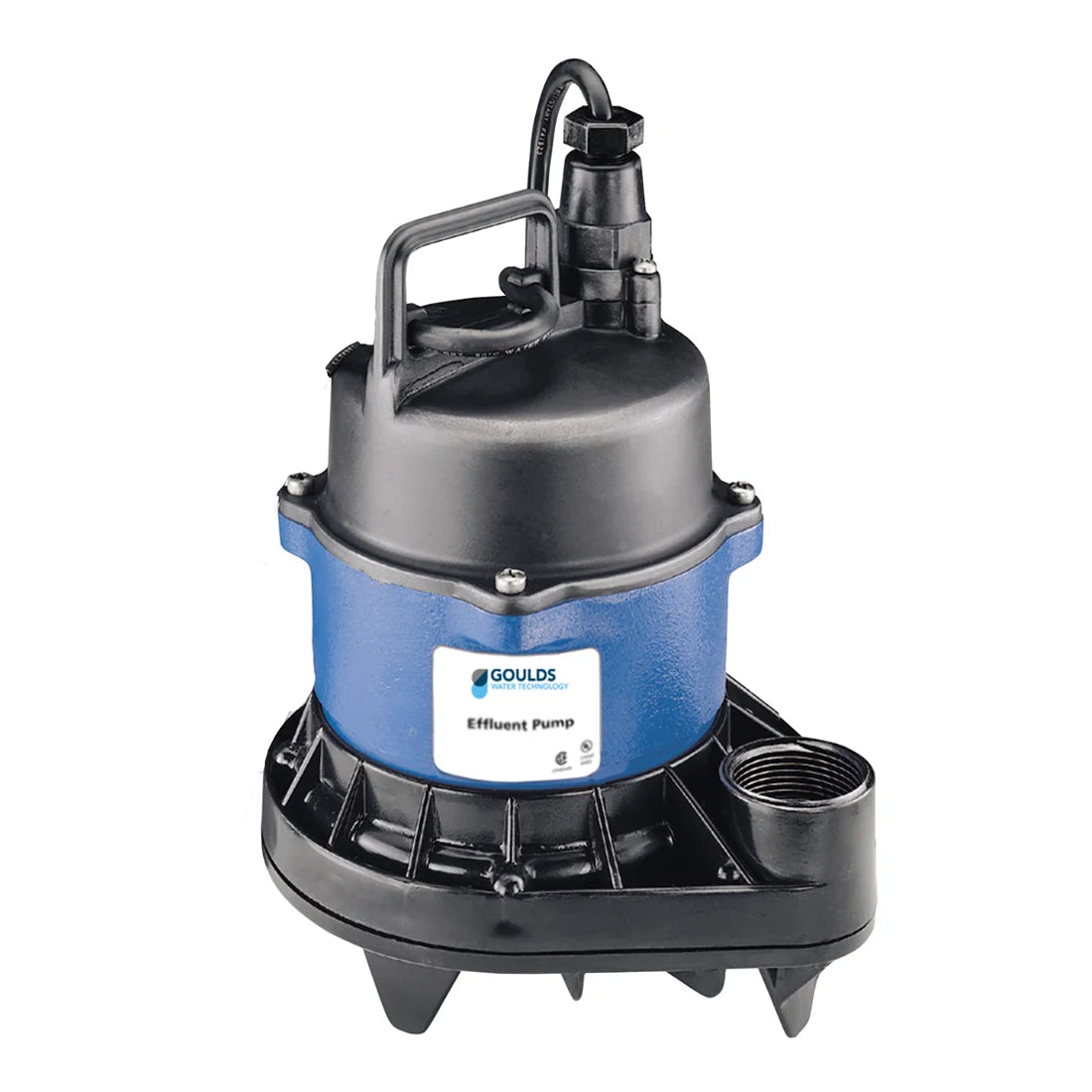 EP0511F Goulds EP05 Series Submersible Effluent Pump (1/2 HP, 115 Volts, 1 Phase, 13 Amps, 1-1/2" Discharge, 20' Cord, Manual Operation, Float not included, 3/4" Max Solids)