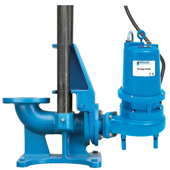 A10-30 Goulds 3 X 4 inch Rail System for Effluent and Sewage Pumps (3 inch Pump Discharge, 4" Flange Discharge)