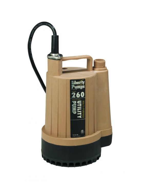 260-2 Liberty Submersible Utility Pump (Manual, 1/6 HP, 115 Volt, Garden Hose Connection, 25ft Cord)