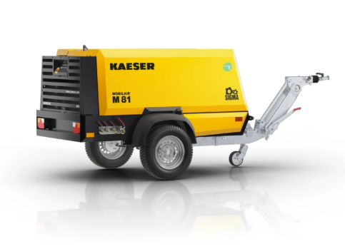M81 Kaeser MOBILAIR® Heavy Duty Tow Behind Portable Diesel Air Compressor (65 HP, 295 CFM, 100 PSIG, Hatz 4H50TICD Engine, 2600 RPM, 34 Gallon Fuel Tank)
