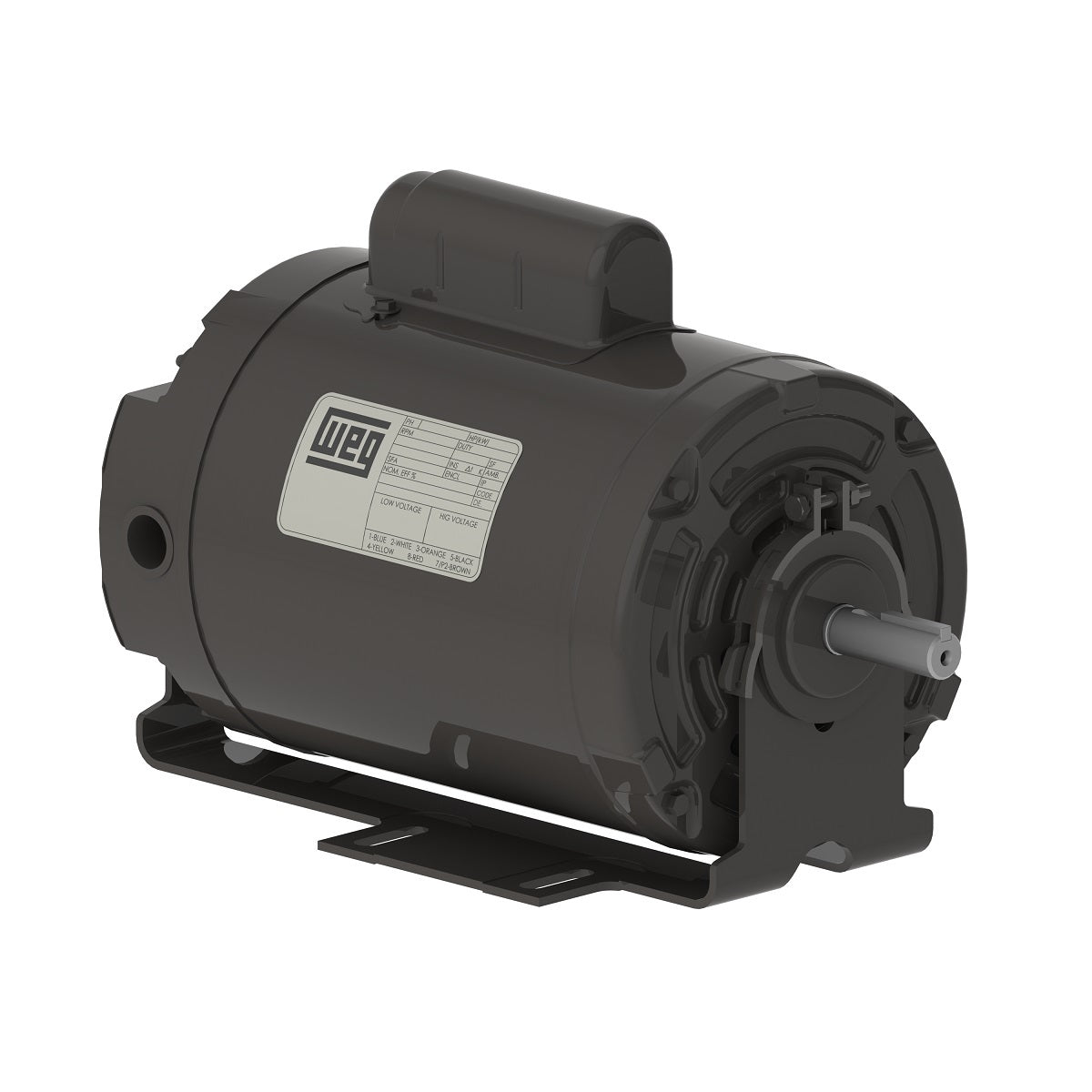 .7518AS1BRBPF56-S WEG Farm Duty Poultry Fan Motor (3/4 HP, 4P, 56 Frame, 1 Phase, 115/208-230 Volt, 60 Hz, IC418, TEAO Enclosure, Foot Mounted, F1)