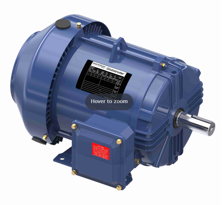 GT1513 Marathon Globetrotter General Purpose Motor (5 & 3 HP, 3 Ph, 60 & 50 Hz, 230/460 & 190/380 V, 1800 & 1500 RPM, 184T Frame, TEFC)