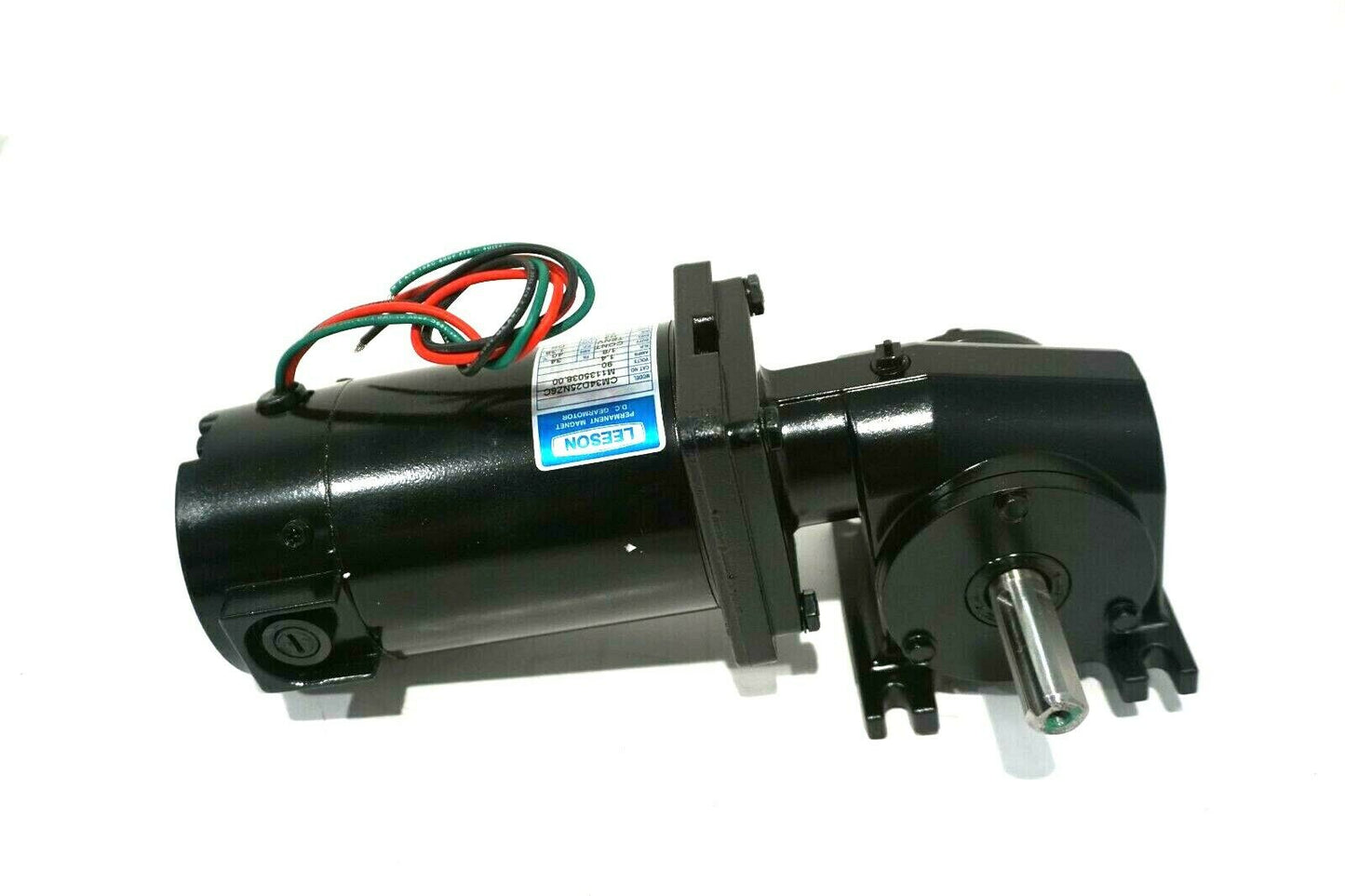 M1135038.00 Leeson DC Gearmotor (0.13 HP, 62 RPM, 90 Volt, 34 Frame, TENV Enclosure, Right Angle, Continuous Duty)