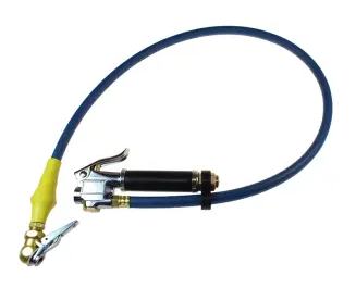 TGC128- COILHOSE Inflator Gauge, 10-120 psi, 36" Hose, Clip-On Chuck
