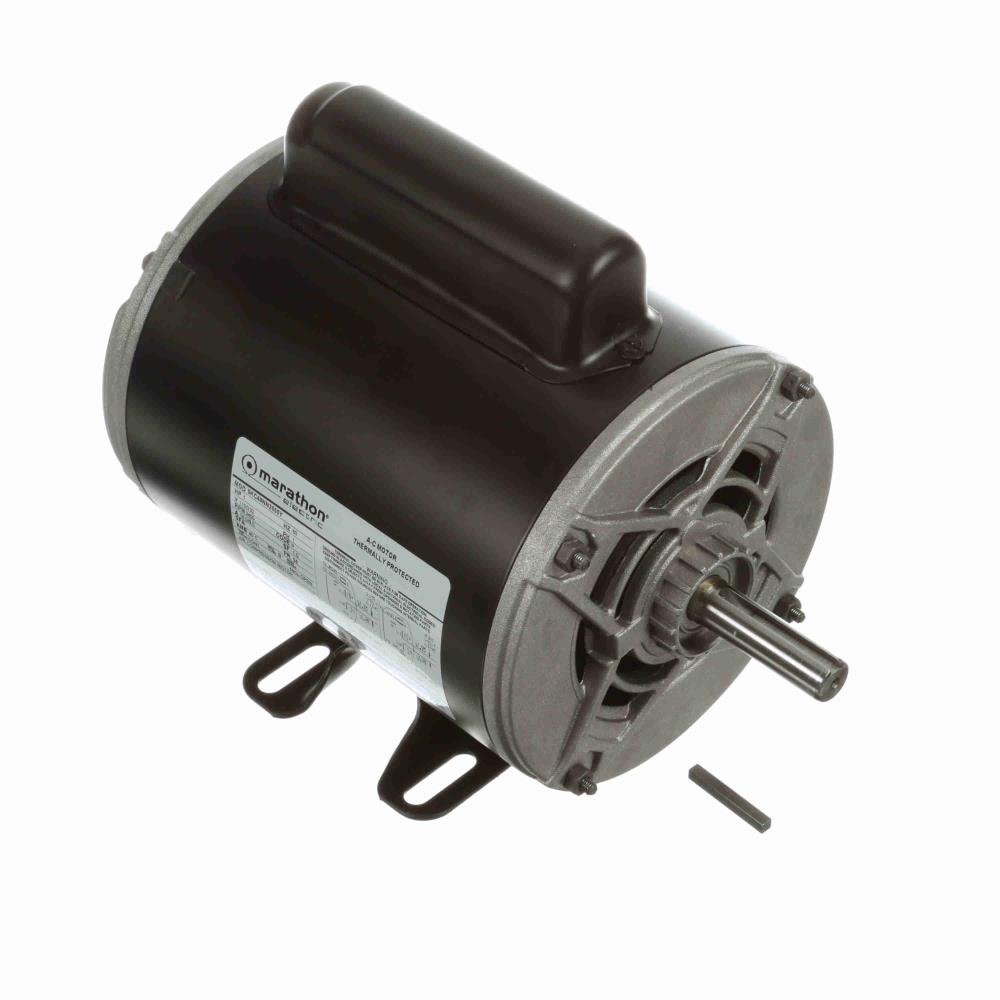9033 Marathon Air Compressor Motor (Capacitor Start, 1 HP, 56 Frame, 6.5" Diameter, OAO Enclosure, 1 Phase, 115/230 Volt, CWSE Rotation, Rolled Steel Construction, Rigid Base)