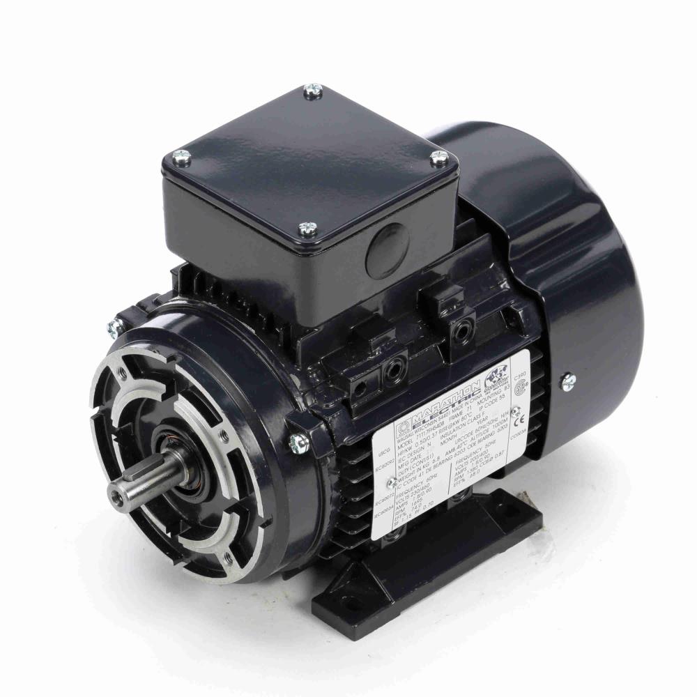 R367 Marathon IEC Motor (1/2 HP, 3 Phase, TEFC, 230/460 Volt, Reversible Rotation, Single Shaft, Rigid Base Mounting)