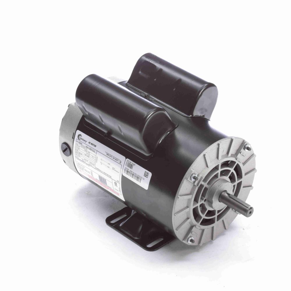 B385 Century Air Compressor Motor (5 HP, 208-230 Volt, 1 Phase, 3600 RPM, 56 Frame, ODP)