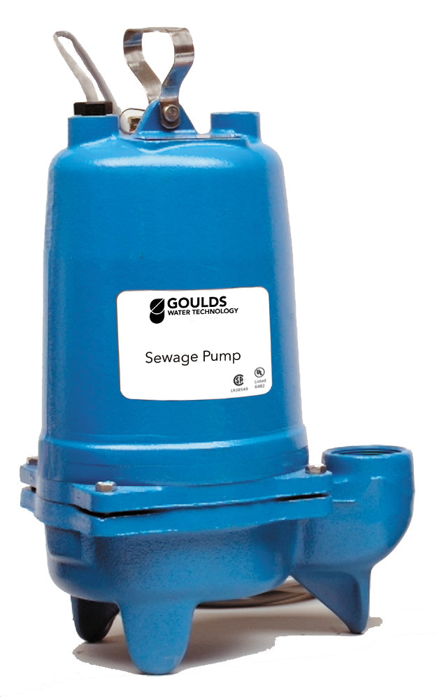 WS0511B Goulds Submersible Sewage Pump (1/2 HP, 115 Volts, 1-Phase, 2" NPT Discharge, 2" Max Solids, 26' Max Head, 160 Max GPM)