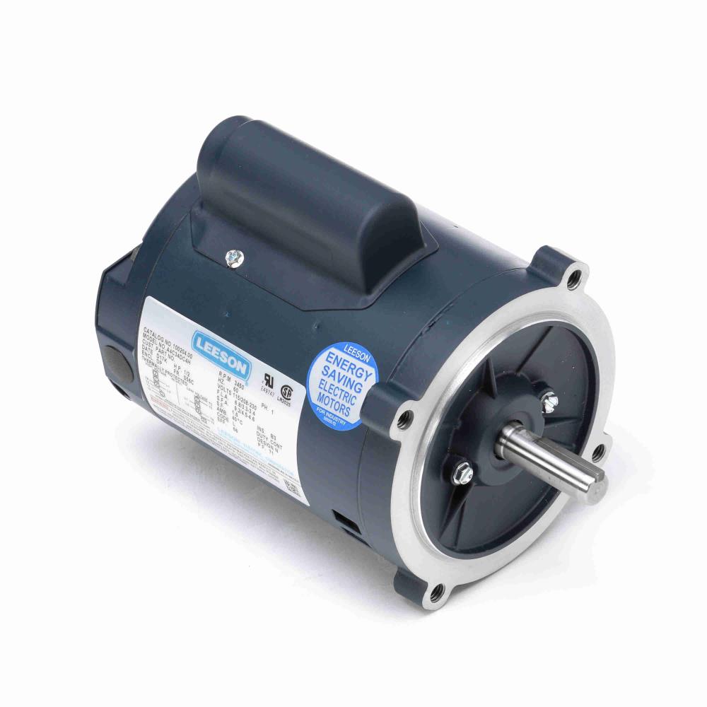 100204.00 Leeson Jet Pump Motor (A4C34DC4, 1/2 HP, 48 Frame, 3450RPM, 115/208-230V, DP) - KG Power Systems
