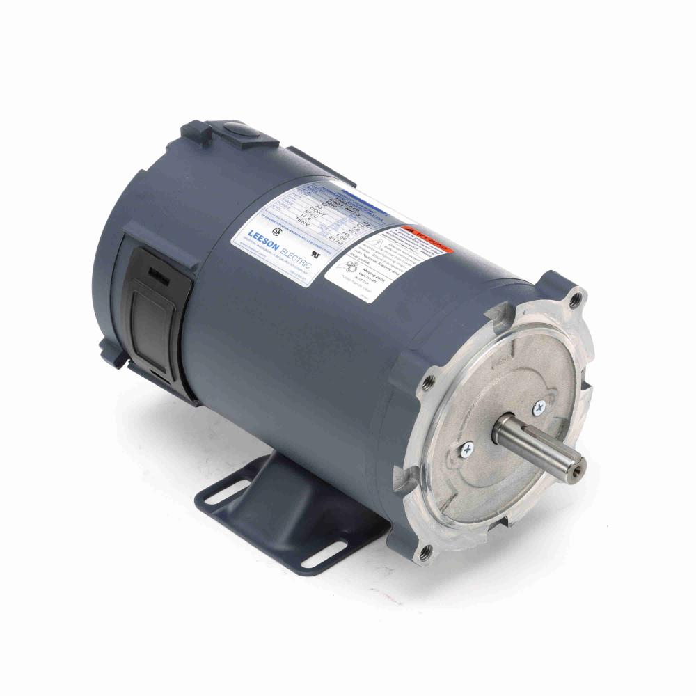 108047.00 Leeson PMDC Motor (1/2 HP, 1800 RPM, S56C Frame, 6.5" Diameter, TENV Enclosure, 12 Volt, Reversible, No Overload, Rolled Steel)