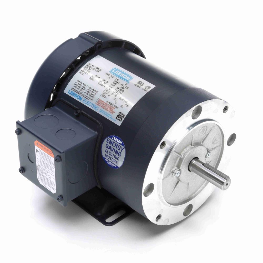 110915.00 Leeson General Purpose Motor  (C6T34FK6 , 3/4 HP, 56 Frame, 3450RPM, 208-230/460V, TEFC) - KG Power Systems
