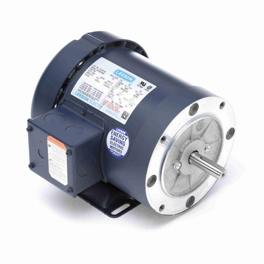 114142.00 Leeson General Purpose Motor  (C6T34FK46 , 1/2 HP, 56 Frame, 3450RPM, 208-230/460V, TEFC) - KG Power Systems