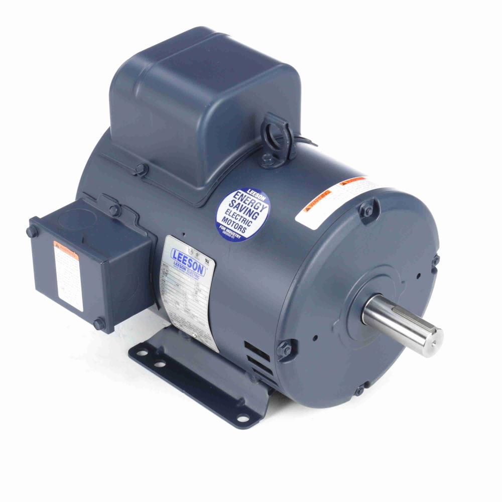 131537.00 Leeson Air Compressor Duty Motor  (C184K17DB31, 5 HP, 184T Frame, 1740 RPM, 208-230 Volt, ODP Enclosure)