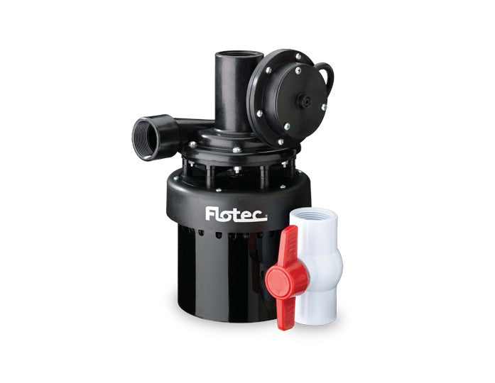 FPUS1860A-01 Pentair Flotec Utility Sink Pump System (1/3 HP, Thermoplastic Body, 20 GPM, 2.2 Amps, 115 Volt, 60 Hz, 12' Max Head, 1-1/2" NPT Inlet, 1-1/4" Discharge, 8' Cord w/ 3-Prong Plug)