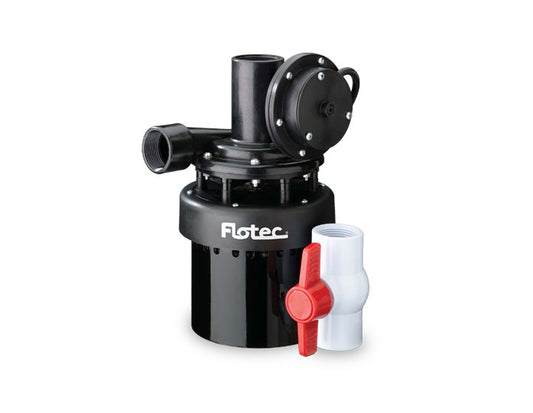 FPUS1860A-01 Pentair Flotec Utility Sink Pump System (1/3 HP, Thermoplastic Body, 20 GPM, 2.2 Amps, 115 Volt, 60 Hz, 12' Max Head, 1-1/2" NPT Inlet, 1-1/4" Discharge, 8' Cord w/ 3-Prong Plug)