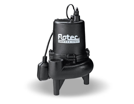E75STVT Pentair Flotec Professional Series  Cast Iron Sewage Pump (3/4 HP, 170 GPM, Tethered Switch, 2" NPT Discharge, 2" Max Solids, 10' Cord, 9 Amps, 115 Volt, 60 Hz)