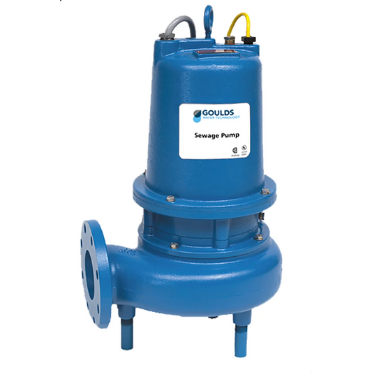4SD52J1AA Goulds 4SD Series 4" Non-Clog Dual Seal Sewage Pump with Seal Sensor Probe (5 HP, 1 Phase, 230 Volts, 7.25 Impeller Diameter, 4" Flanged Horizontal Discharge, 550 GPM, 20' Cord, Manual, Dual Seal) - KG Power Systems