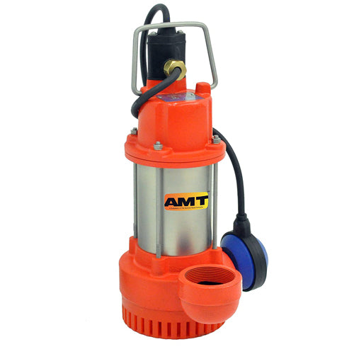 AMT Pumps 598B-95B, 50 Hz Submersible Pump (1/2 HP, 1 PH, 220V, 50Hz, with automatic float switch, 2" Discharge, 4 FLA, 5/32" Dia. Max Solid, 6' Cord)