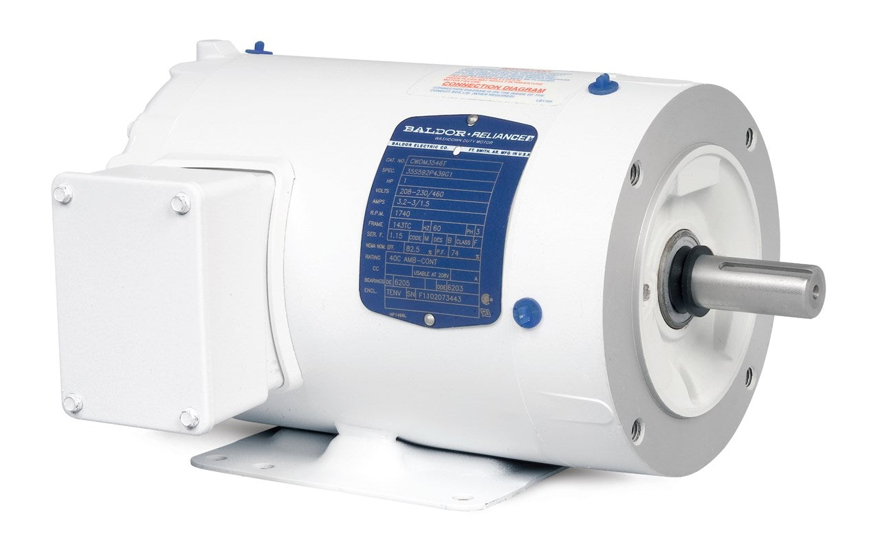 CWDM3541 ABB Baldor Washdown Duty Motor (.75 HP, 3450 RPM, 3 Phase, 60 Hz, 56C Frame, TENC, F1)