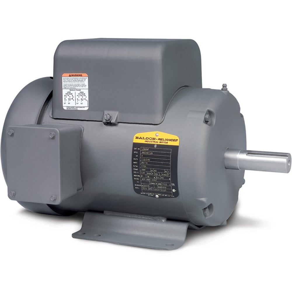 VEL11304 Baldor Single Phase, C-Face Motor (1/2 HP, 1800 RPM, 1 Phase, 56C Frame, ODP Enclosure, 115/230 Voltage)