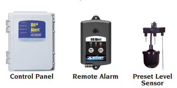 7410 Alderon Oil Alert Elevator Sump Water Removal (120 VAC, 15 Amps, NEMA 1, Oil Alert Control Panel, Sensor, 2 Zone Remote Alarm)