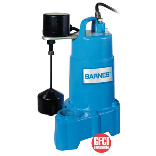 112879 Barnes Submersible Effluent Pumps (SP50VFX, 1/2 HP, 120 Volt, 1 Phase, 1-1/2" NPT Discharge, 3450 RPM, 20' Cord) - KG Power Systems