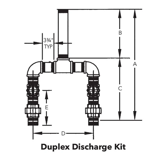 H20D Goulds DISCHARGE PIPING KIT 2" DUPLEX