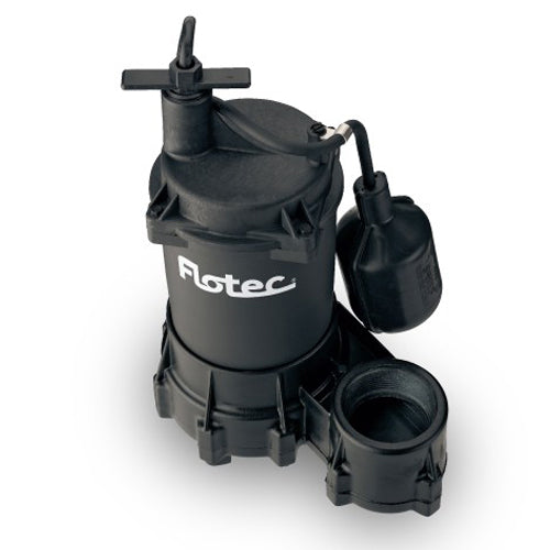 FPSE2800A Flotec Thermoplastic Effluent Pump with Tethered Switch (1/3 HP, 3600 Max GPH, 2700 GPH Flow at 10' Lift, 115 Voltage, 2" Discharge)