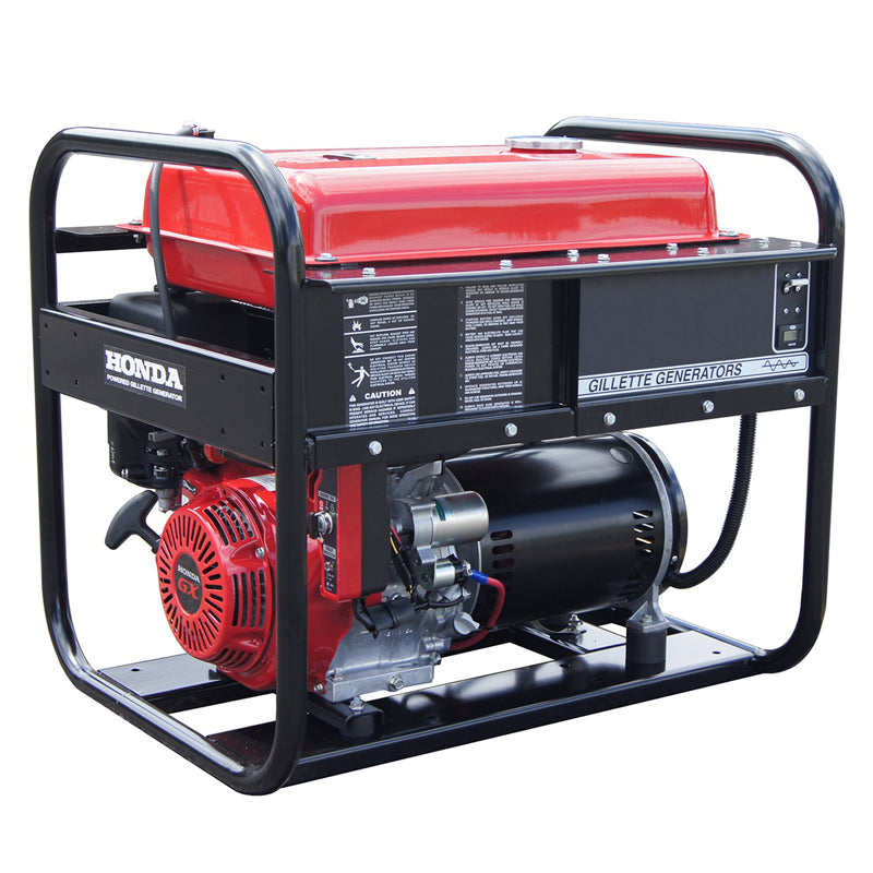 GPE-75EH Gillette Gen-Pro Generator (7500 Watts, 120/240 Volts, 56/28 Amps, 1 Phase, 12VDC Electric Start, Honda Engine)