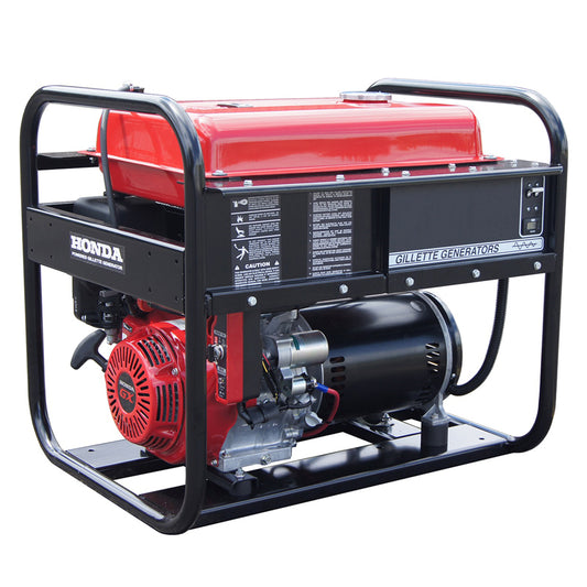 GPE-75EH Gillette Gen-Pro Generator (7500 Watts, 120/240 Volts, 56/28 Amps, 1 Phase, 12VDC Electric Start, Honda Engine)