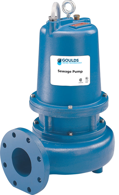 WS5032D4U Goulds WS_D4 Series Submersible Sewage Pump (3888D4 Model, 5 HP, 230 Volts, 3 Phase, 4" Discharge, 7.25" Dia. Impeller, 3" Max Solids, 50' cable)