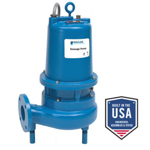 Goulds Pumps 4SD52H2BA , 4" Non-Clog Sewage Pump (3 HP, 3 Phase, 200 Volts, 7 Impeller Dia.)