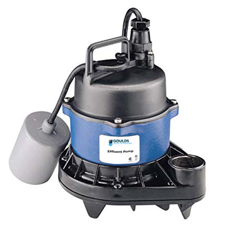 Goulds Pumps EP0411AC Submersible Effluent Pump(4/10 HP, 115 Volts, 1 Phase, W/ Piggyback/Wide-Angle Float)