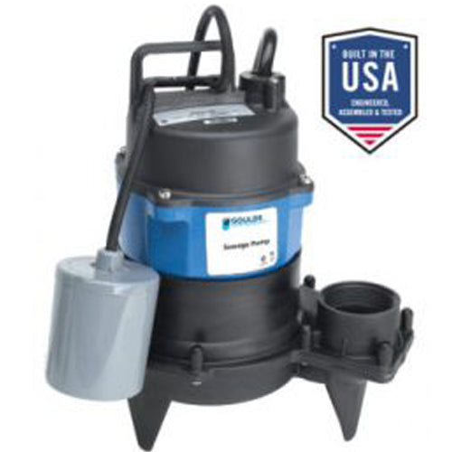 Goulds Pumps WW0511A Submersible Sewage Pump (1/2 HP, 115 Volts, 1 Phase, Piggyback / Wide-Angle Float, 10Ft Cord)