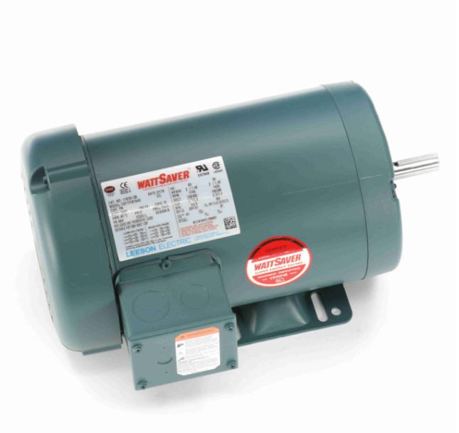 116761.00 Leeson WATTSAVER General Purpose Motor (2HP, Three Phase, TEFC, 60 Hz, 230/460V, 1800/1500 RPM, 56H Frame)