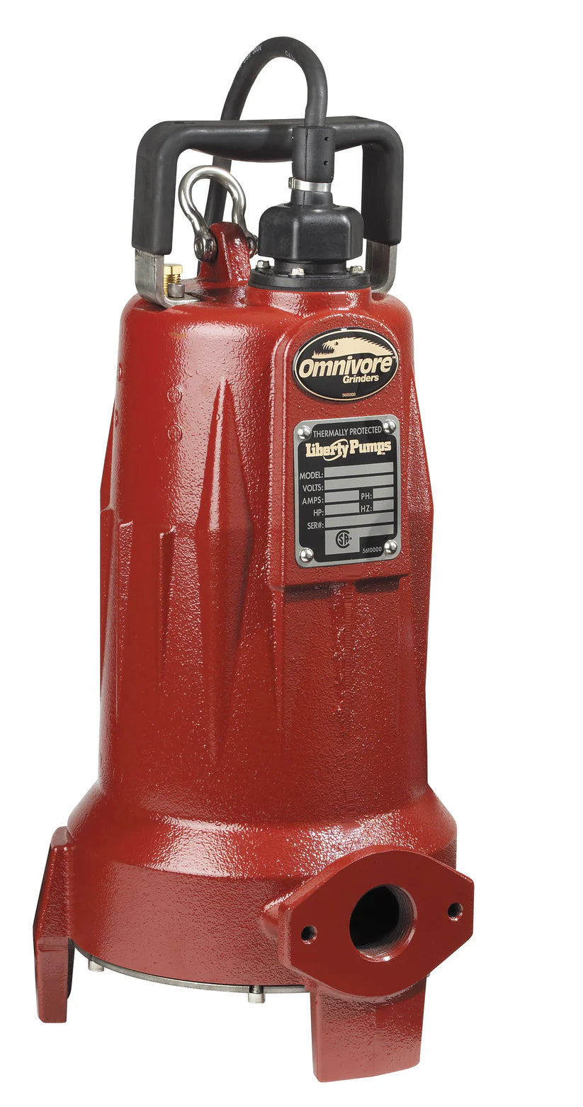 LSG202M Liberty Manual Submersible Grinder Pump (2 HP, 1 Phase, 208/230 Volt, 15 FLA, Dual Seal, 1-1/4" FNPT Discharge, Internal Capacitor, 25' power cord with Quick-Disconnect) - KG Power Systems