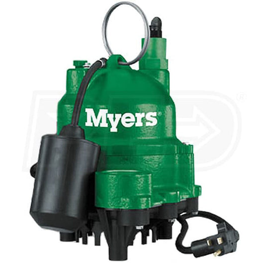 MDC50P1 Myers Submersible Sump Pumps (1/2 HP, 1 Phase, 115 Voltage, 10' Cord Length, 1-1/2" Discharge, Piggy Back Tethered Switch)