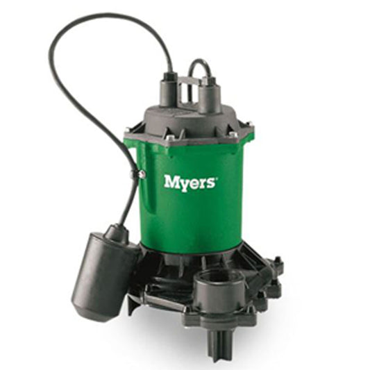 ME40PC-1 Myers Effluent & Drain Water Pump (4/10 HP, 1 Phase, 115 Voltage, 20' Cord Length, 1-1/2" Discharge, Piggy Back Tethered Switch)