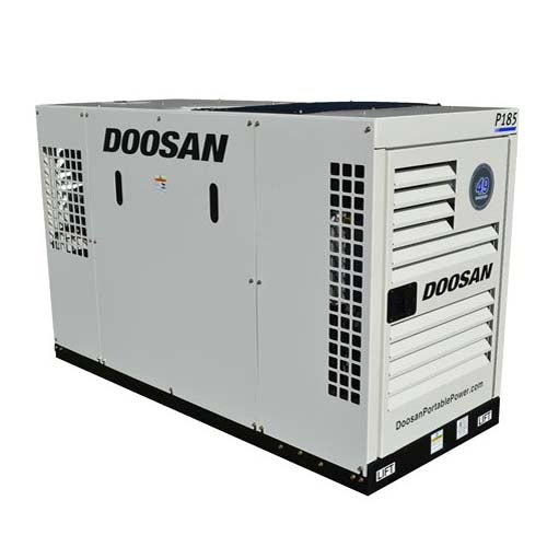 P185WDOU-T4F Doosan Portable Air Compressor (185 CFM, 80-125 PSI, 3/4" Discharge, Doosan D24 Engine)