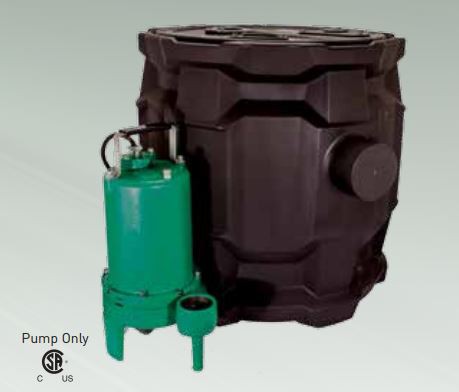 SB24VRS10 Pentair Myers Cast Iron 24"x24" Pre-Plumbed Grinder Package (1 HP, 52 Max Capacity, 60' Max Head, 2" NPT Discharge, 115 Volt, 1 Phase, 20' Cord, PRE-T Switch)